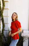 Adele Peplum Rojo