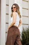 Pantalón Barrel Suede