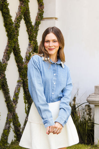 Camisa Perlas Denim
