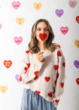 Suéter Mía Corazones Rojos