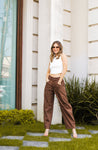 Pantalón Barrel Suede
