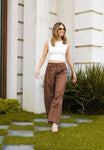 Pantalón Barrel Suede