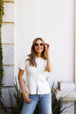 Adele Peplum Ivory
